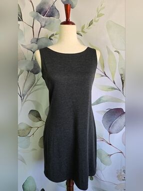 Vintage 90s California Concepts Charcoal Gray Dress & Cardigan Set sz M